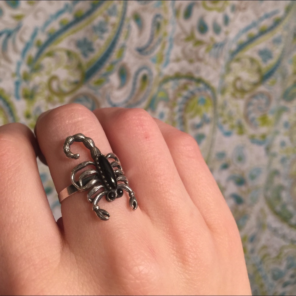 Onyx scorpion ring size 7